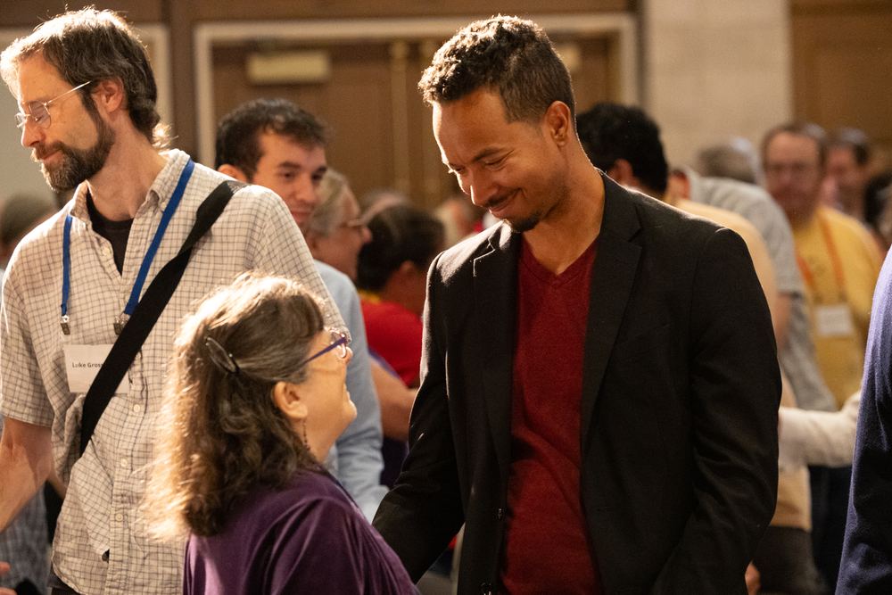 John Wood Jr., with attendees, braver angels convention